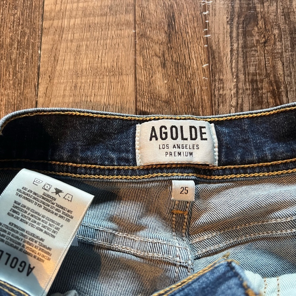 Agolde Roxanne Super High Rise Skinny Dark Wash Size 25 - Picture 4 of 7